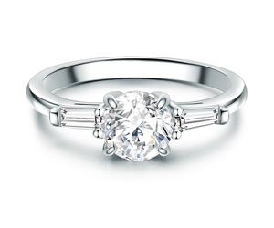 Solitärring TRILANI "TR722" Gr. 50, silber, Fingerringe, Damen, 50, Silber 925 (Sterlingsilber), 2mm, mit Zirkonia im Brillant-Look (37556334-50) silber