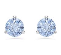 Solitaire Ohrstecker, Hellblau, Rhodiniert OS