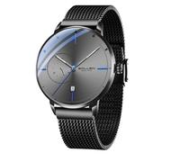 SOLLEN Herren-Automatikuhr, originelles mechanisches Uhrwerk, 3 ATM wasserdicht, Leuchtzeiger, Kalender und 24-Stunden-Anzeige, minimalistische selbstaufziehende Herren-Armbanduhren, Geschenke für