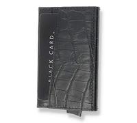 Solo Pelle Kartenetui | Kreditkartenetui | Leder Geldbörse Slim Wallet Portmonee | Geldbeutel mit RFID Schutz für bis zu 8 Karten Model: Mech (Kroko Schwarz mit Kleingeldfach)