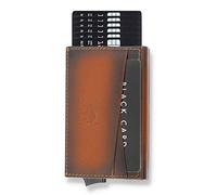 Solo Pelle Kartenetui | Kreditkartenetui | Leder Geldbörse Slim Wallet Portmonee | Geldbeutel mit RFID Schutz für bis zu 8 Karten Model: Mech (Cognac Braun Burned mit Kleingeldfach)