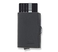 Solo Pelle Kartenetui | Kreditkartenetui | Leder Geldbörse Slim Wallet Portmonee | Geldbeutel mit RFID Schutz für bis zu 11 Karten Model: Mech (Schwarz mit Scheinfach + Münzfach)