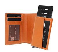 Solo Pelle Leder Geldbörse mit abnehmbarem Kartenetui für 15 Karten + Geldscheine und Münzfach geeignet | Kreditkartenetui mit RFID Magic Q-Wallet (Cognac Braun)