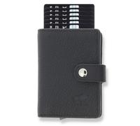 Solo Pelle Leder Geldbörse Q-Wallet mit integriertem Kartenetui für 15 Karten + Geldscheine geeignet | Kreditkartenetui mit RFID (Matt Schwarz Neu)