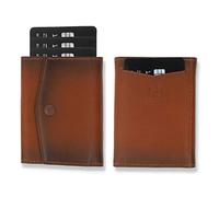 Solo Pelle® Leder I Slim Wallet ohne Münzfach I Geldbeutel mit RFID Schutz I Platz für mindestens 12 Karten I Mini Portemonnaie für Herren und Damen I Geldbörse (Cognac Braun, ohne Münzfach)