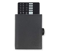 Solo Pelle NEU Slim Wallet mit Münzfach [12 Karten] Slimwallet Riva [RFID-Schutz] Kartenetui mit Münzfach [Leder] Smart Wallet für Männer und Damen (Matt Schwarz)