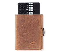 Solo Pelle NEU Slim Wallet mit Münzfach [12 Karten] Slimwallet Riva [RFID-Schutz] Kartenetui mit Münzfach [Leder] Smart Wallet für Männer und Damen (Vintage Braun)