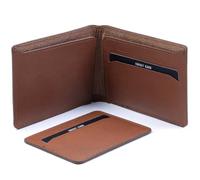Solo Pelle Slim Wallet aus echtem Leder Platz für 4-8 Karten magnetisch abnehmares Kartenetui in Cognac Braun