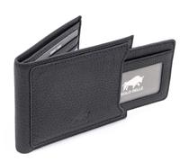 Solo Pelle Slim Wallet aus echtem Leder Platz für 4-8 Karten magnetisch abnehmares Kartenetui in Schwarz