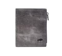 Solo Pelle® Slim Wallet KOMPA mit Münzfach [bis zu 13 Karten] Slimwallet [RFID-Schutz] Kartenetui [Leder] Smart Wallet für Männer und Damen (Steingrau)