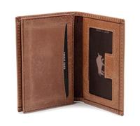 Solo Pelle Visitenkartenetui Leder - Platz für 50 Karten + Mini Geldbörse - 3 Fächer - Visitenkarten Etuis - Geschenk für Damen & Herren in Camelbraun