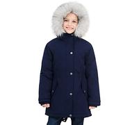 SOLOCOTE Mädchen Wintermäntel Heavyweight Medium Länge warme Jacke mit abnehmbaren Pelzkragen mit Kapuze 2016 Marine 9-10Y