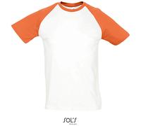 SOLs Collection Cotton Classics-25.1190 Herren Raglan T-Shirt 2-farbig Gr. XL white/orange