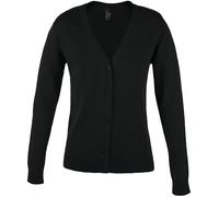 SOLS Damen/Damen Golden V-Ausschnitt Strickjacke (Schwarz) 2XL