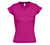 SOLs Damen/Damen Moon V-Ausschnitt T-Shirt mit kurzen Ärmeln (Fuchsia) M