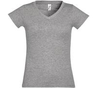 SOLs Damen/Damen Moon V-Ausschnitt T-Shirt mit kurzen Ärmeln (grau meliert) M