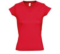 SOLs Damen/Damen Moon V-Ausschnitt T-Shirt mit kurzen Ärmeln (Rot) M