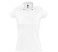 SOLS Damen/Damen Prescott Kurzarm-Jersey-Poloshirt (Weiß) L
