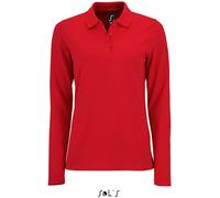 Sol's Damen Polo Perfect 02083 Langarm Piqué Rot S