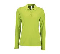 Sols Damen Pique-Polo-Shirt, langärmlig (XL) (Apfelgrün)