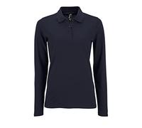 SOLS Womens/Ladies Perfect Long Sleeve Pique Polo Shirt (French Navy) XL