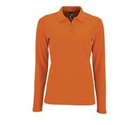 Sols Damen Pique-Polo-Shirt, langärmlig (XL) (Orange)