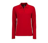 Sols Damen Pique-Polo-Shirt, langärmlig (XL) (Rot)
