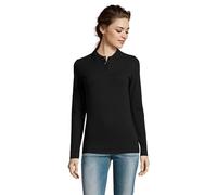 Sol's Poloshirt Perfect 02083 – Damen, Langarm, Piqué – Schwarz L