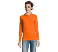 SOLS Damen Polo Womens Long-Sleeve Piqué Shirt Perfect 02083 Orange XL