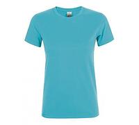 SOLS Damen Regent Kurzarm T-Shirt (L) (Atoll Blau)