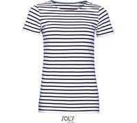 Sol's - Damen Ringel T-Shirt 'Miles' / White/Navy, M
