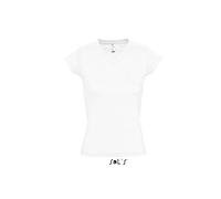 L156 SOL´S Damen V-Ausschnitt T-Shirt Moon White L