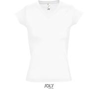 L156 SOL´S Damen V-Ausschnitt T-Shirt Moon White S