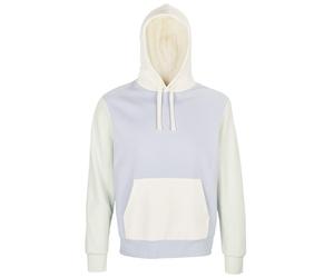 SOL'S Farbige Unisex-Kapuzensweatshirt Collins - Cremeblau / cremeweiß / cremegrün | M