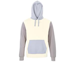 SOL'S Farbige Unisex-Kapuzensweatshirt Collins - Natural / cremeblau / hellgrau | 2XL