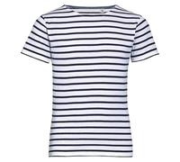 SOL'S Gestreiftes Kinder T-Shirt Miles - Weiß / dunkelblau | 8 Jahre