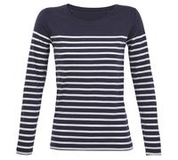 SOL'S Gestreiftes Langarm-T-Shirt für Damen Matelot - Dunkelblau / weiß | M