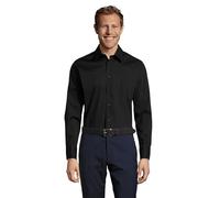 Sol's Herren Stretch-Langarmhemd L633 Brighton Schwarz 5XL
