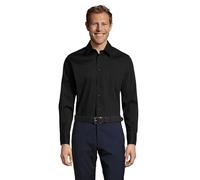 Sol's Herren Stretch-Langarmhemd L633 Brighton Schwarz 5XL