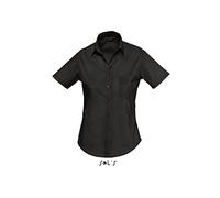 L620 SOL´S Popeline-Kurzarmbluse Bluse Escape Black M