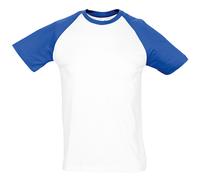 SOLS Herren Funky Contrast Kurzarm T-Shirt (Weiß/Royal Blau) M