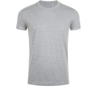 SOLS Herren Imperial Slim Fit T-Shirt mit kurzen Ärmeln (grau meliert) S