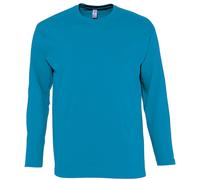SOLS Herren Monarch Langarm T-Shirt (Aqua) S