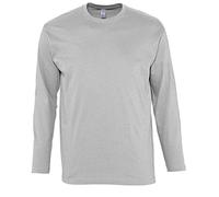 SOLS Herren Monarch Langarm T-Shirt (Grau meliert) L