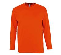 SOLS Herren Monarch Langarm T-Shirt (Orange) L