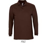 SOLS Herren Piqué Polo langarm 11353 chocolate M