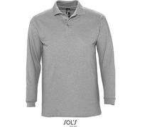 SOLS Herren Piqué Polo langarm 11353 grey melange M