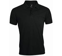 Sols Herren Prime Pique Polo-Shirt, Kurzarm (5XL) (Schwarz)