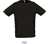 Sol's T-Shirt Sporty 11939 – Herren – Raglanärmel – Schwarz – Größe M
