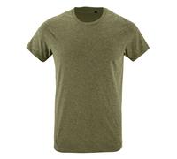 SOLS Herren Regent Slim Fit T-Shirt mit kurzen Ärmeln (Heather Khaki) XS